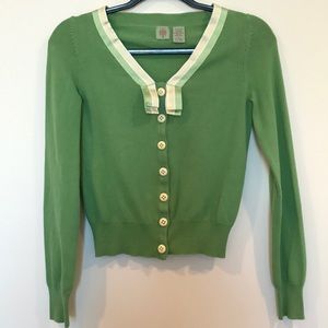 Green Button-Down Sweater